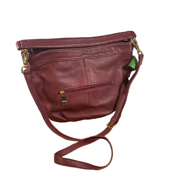 Steve Madden Burgundy Bskylar Vegan Leather Bucket Crossbody Bag Women - Picture 2 of 16